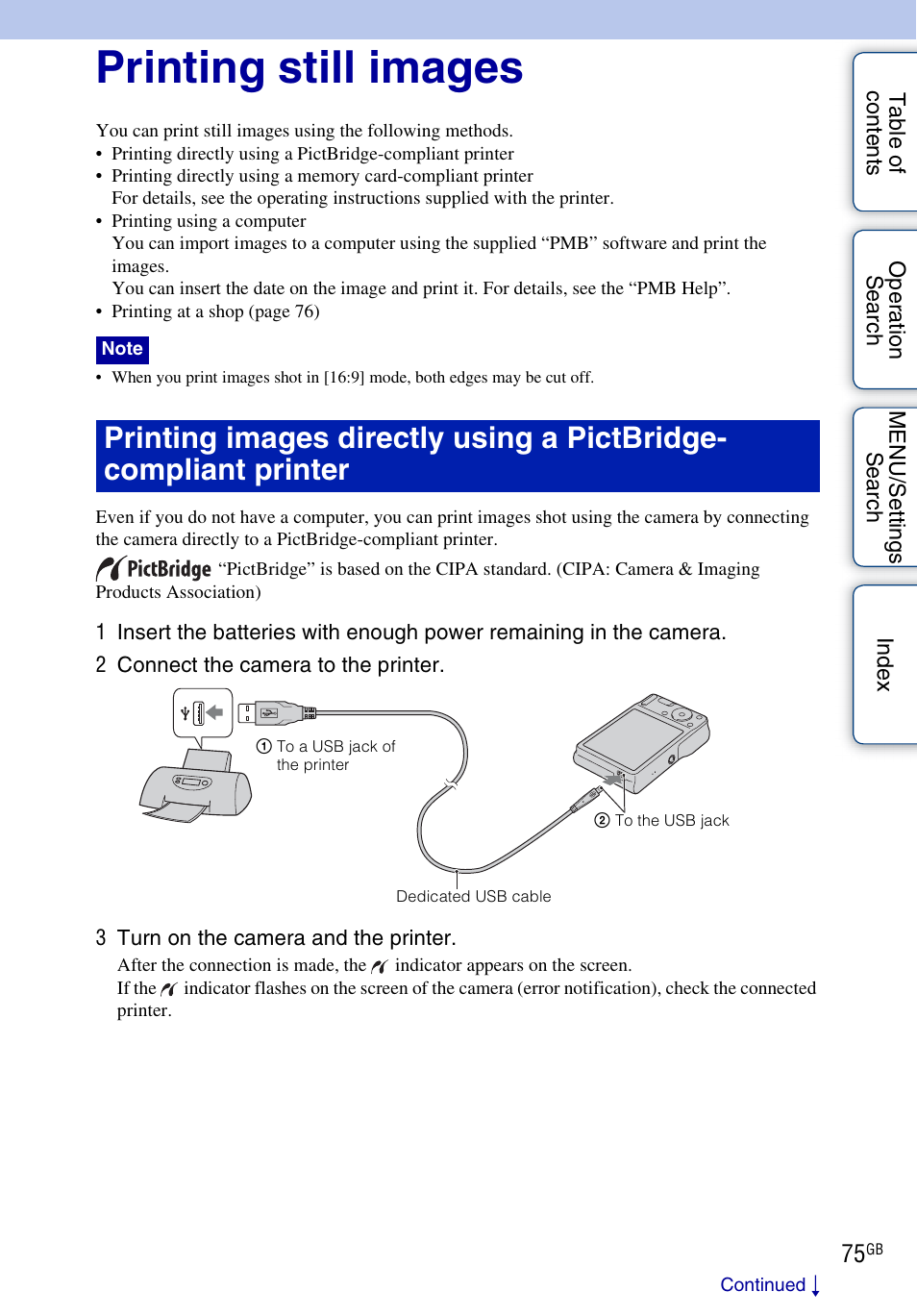 Printing still images, Print) | Sony Cyber-shot 4-166-207-11(1) User Manual | Page 75 / 93