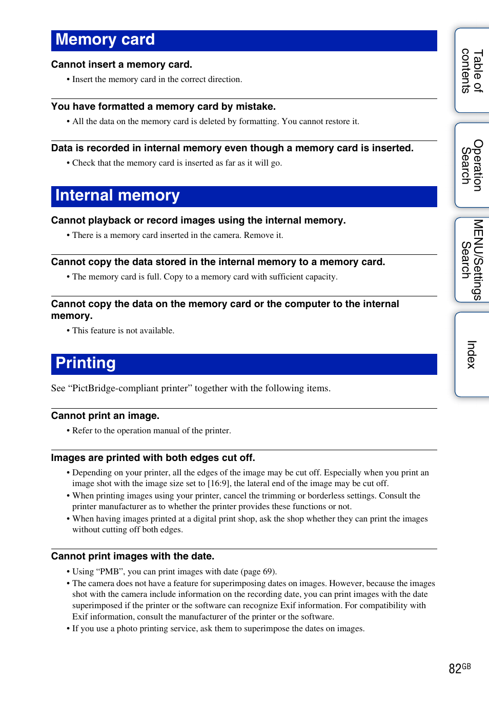 Sony Cyber-shot 4-166-207-11(1) User Manual | Page 82 / 93