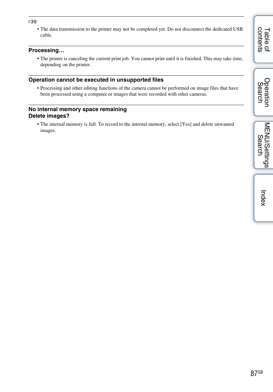 Sony Cyber-shot 4-166-207-11(1) User Manual | Page 87 / 93