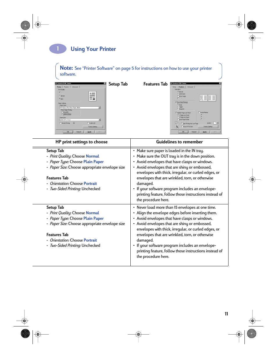 Using your printer | Sony 970C Series User Manual | Page 18 / 82