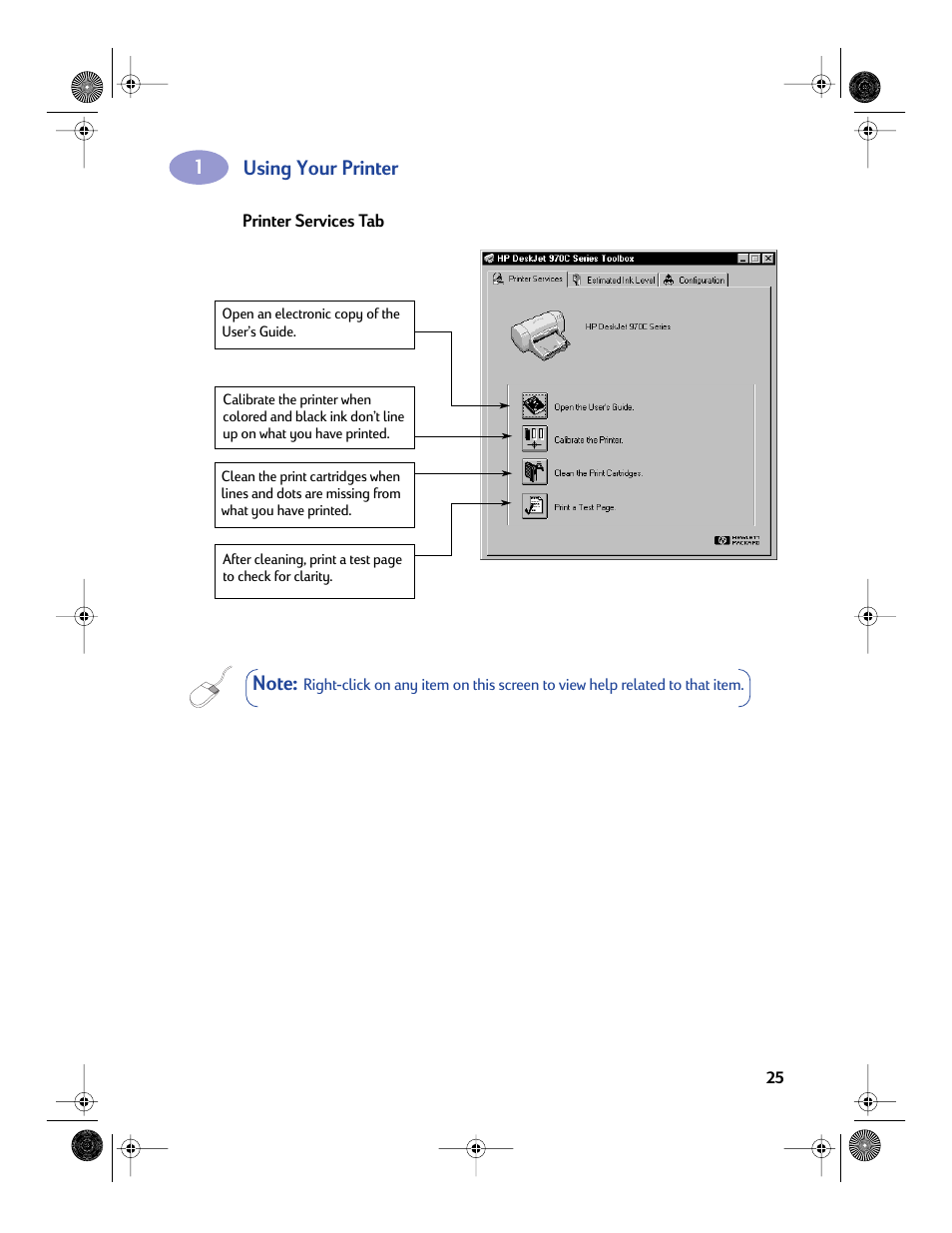 Using your printer | Sony 970C Series User Manual | Page 32 / 82