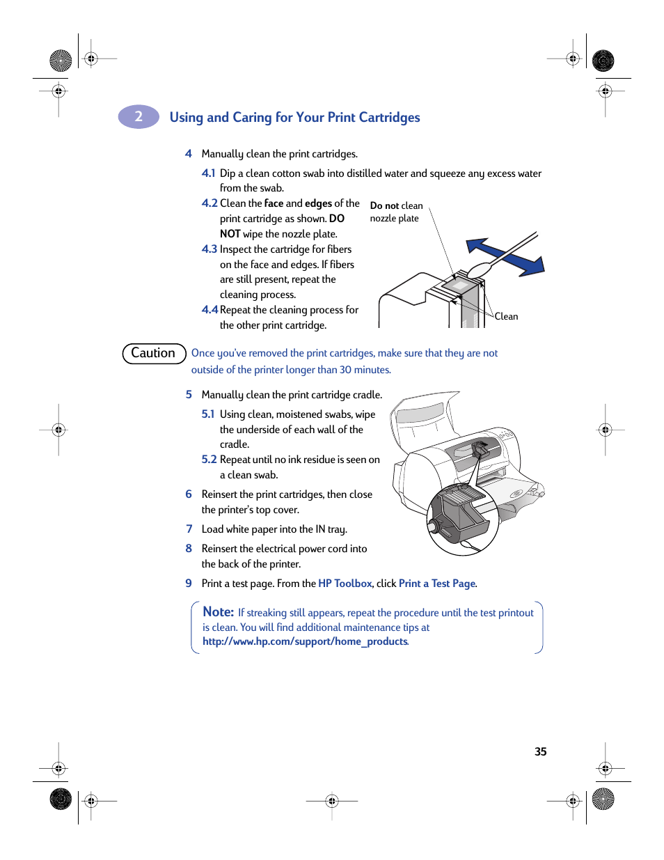 Using and caring for your print cartridges | Sony 970C Series User Manual | Page 42 / 82