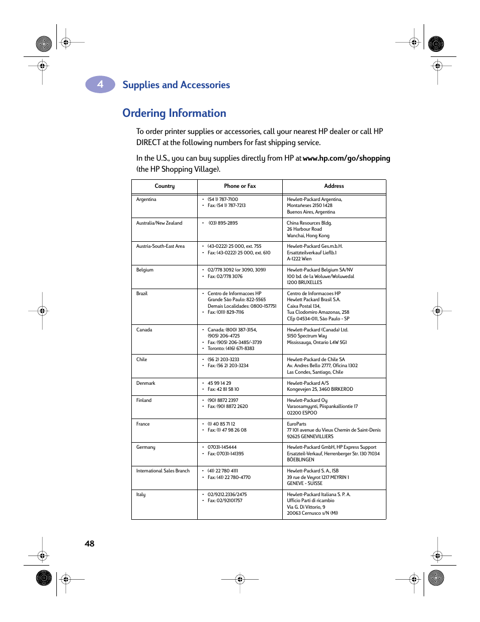 Ordering information, Supplies and accessories | Sony 970C Series User Manual | Page 55 / 82