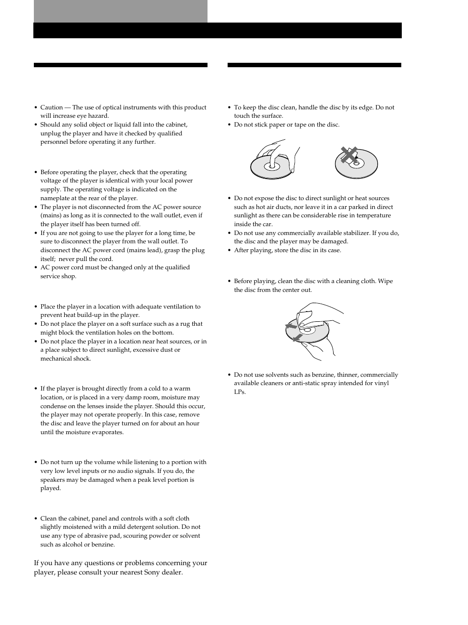 Precautions, Additional information | Sony Compact Disc Player CDP-CE345 User Manual | Page 17 / 20