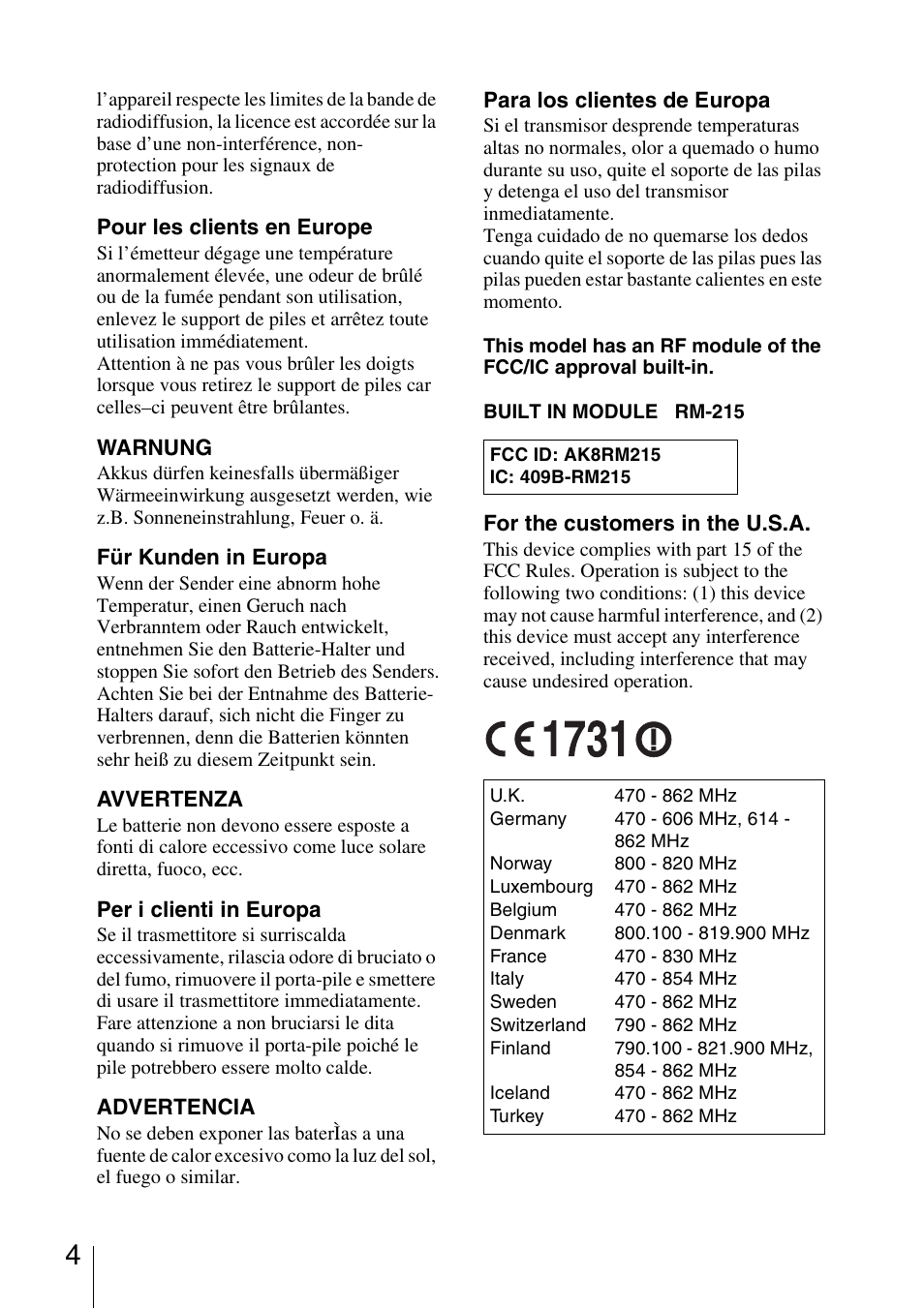 Sony 3-873-945-12 (1) User Manual | Page 4 / 44