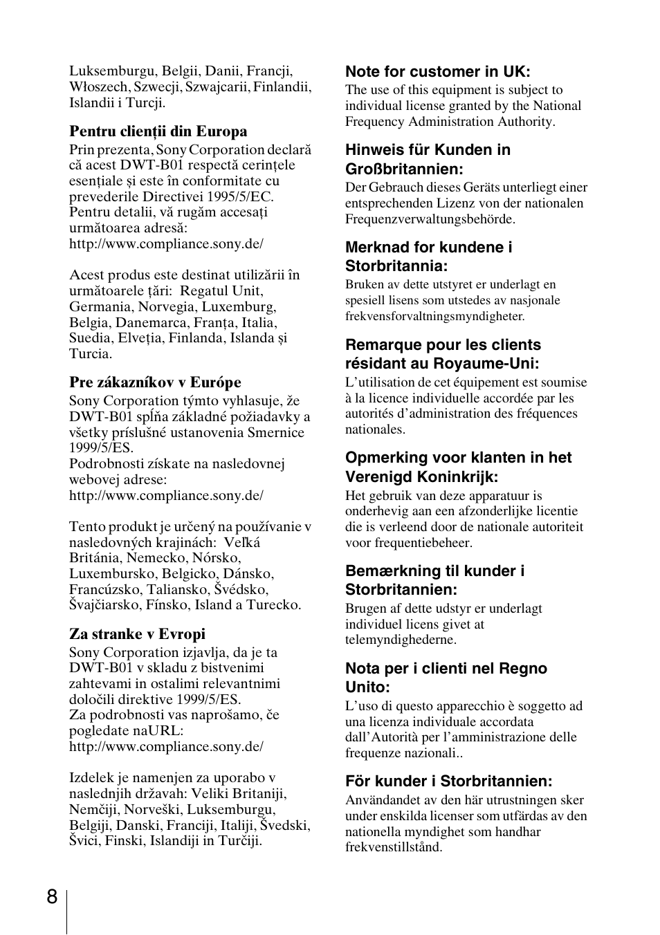 Sony 3-873-945-12 (1) User Manual | Page 8 / 44
