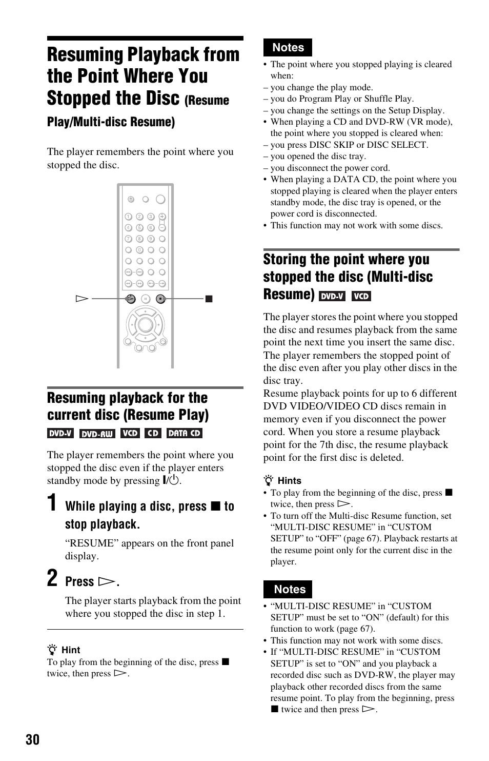 Sony DVP-NC665P User Manual | Page 30 / 78