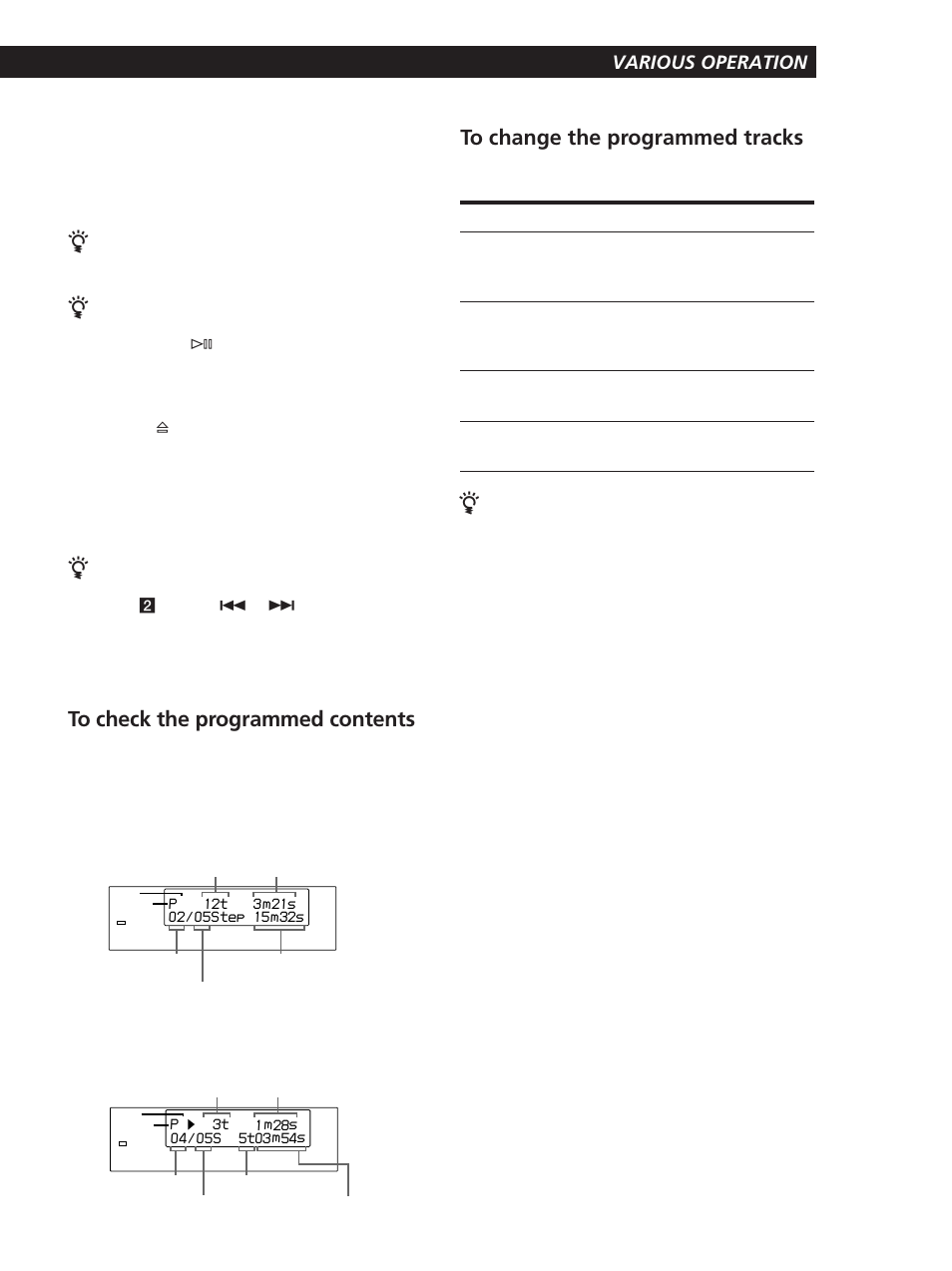 З¢зоз¢зоз»зƒк∂ çãçµç©çω various operation | Sony CDP-D11 User Manual | Page 11 / 24
