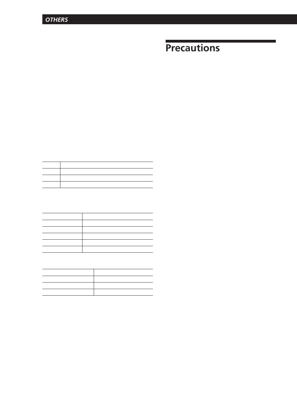 Precautions, Others | Sony CDP-D11 User Manual | Page 20 / 24