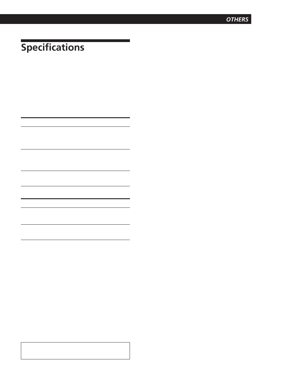 Specifications, Çªçãëº, Others | Analog output digital output general, Accessories | Sony CDP-D11 User Manual | Page 23 / 24