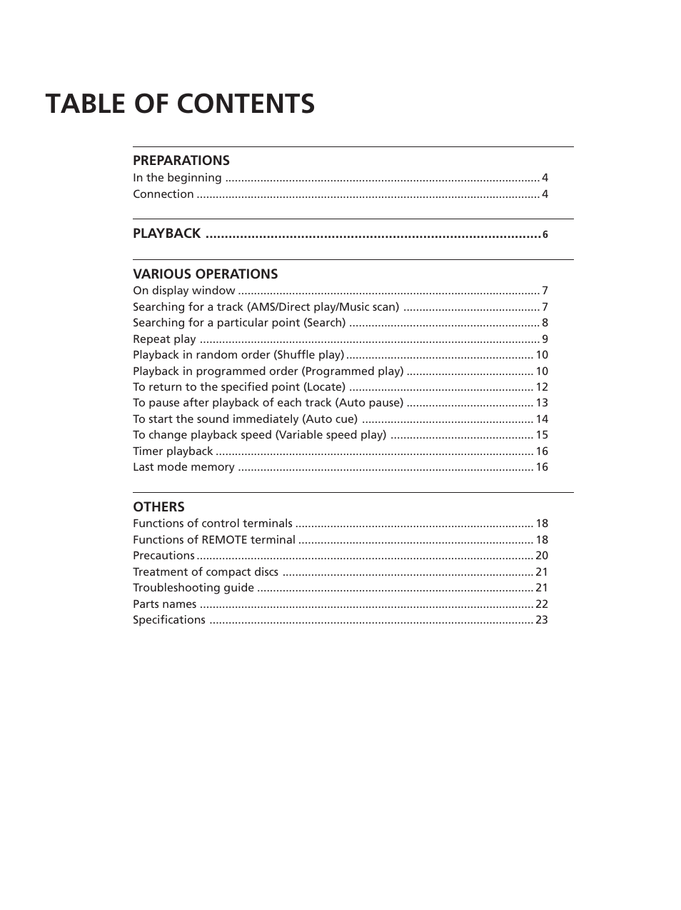 Sony CDP-D11 User Manual | Page 3 / 24