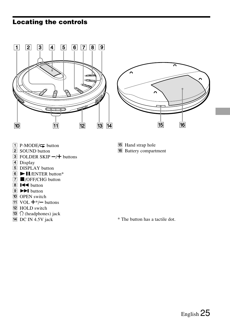 Locating the controls | Sony XP-ZV77D User Manual | Page 25 / 28