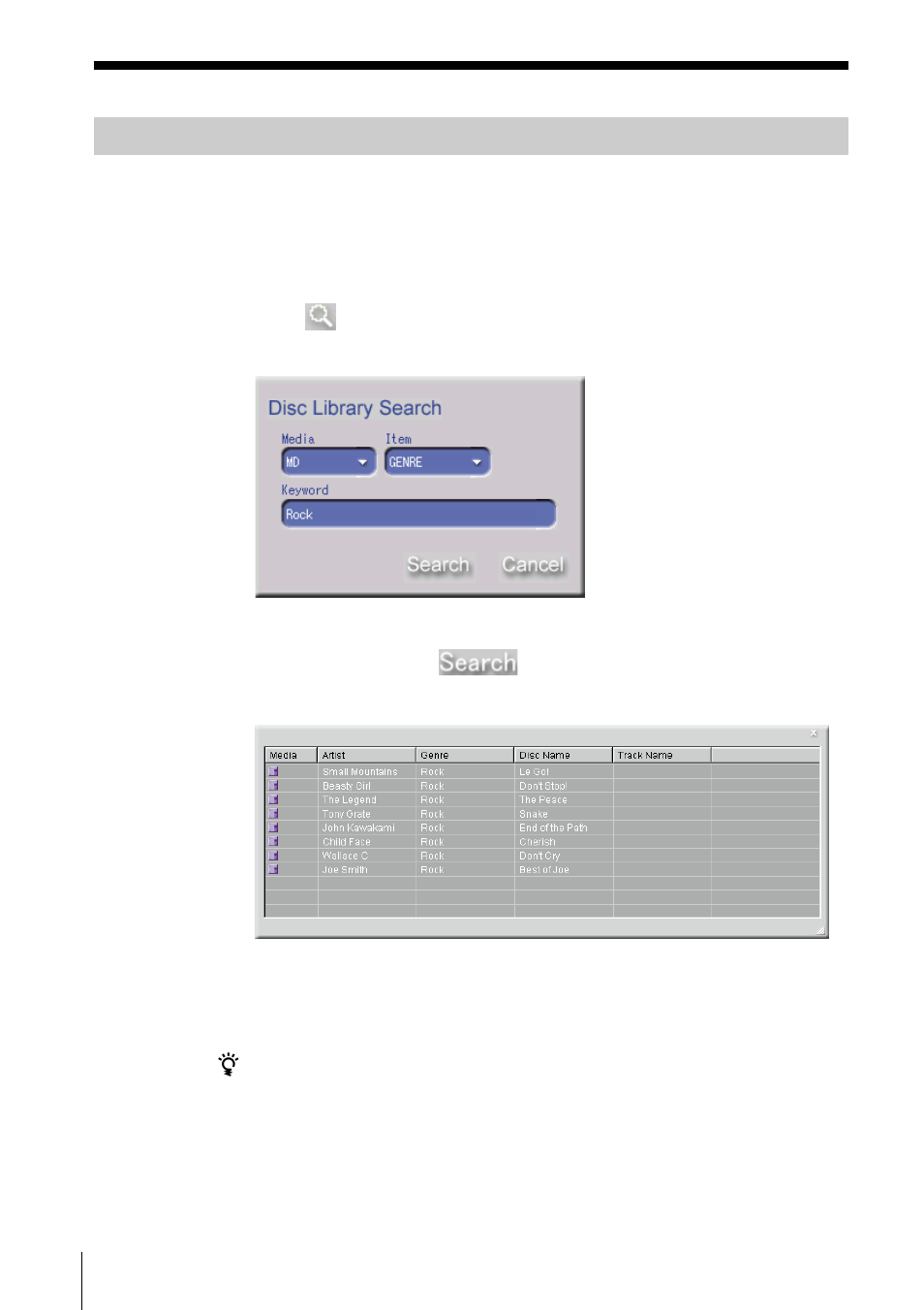 Searching the disc library | Sony PCLK-MN10A User Manual | Page 100 / 113