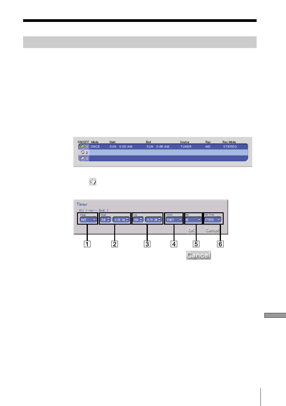 Setting the recording timer | Sony PCLK-MN10A User Manual | Page 109 / 113