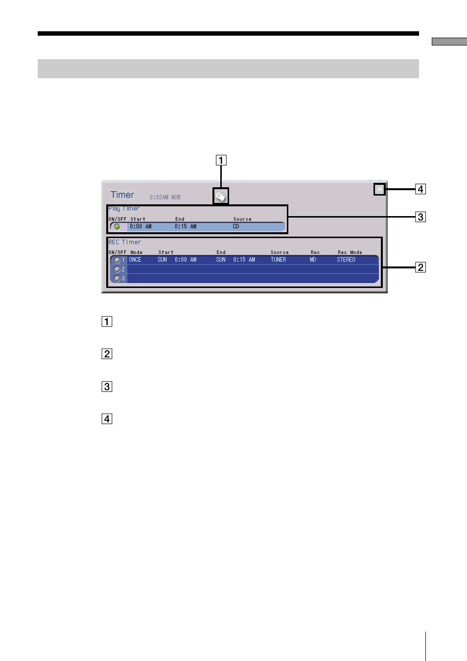Timer window | Sony PCLK-MN10A User Manual | Page 39 / 113