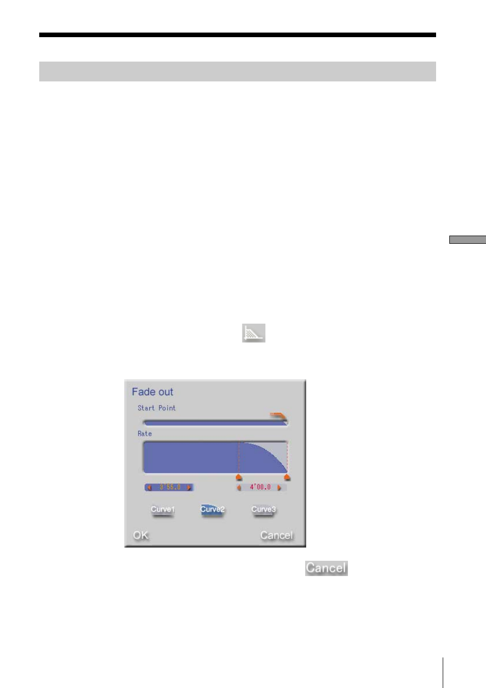 Adding the fade-out effect after recording | Sony PCLK-MN10A User Manual | Page 73 / 113