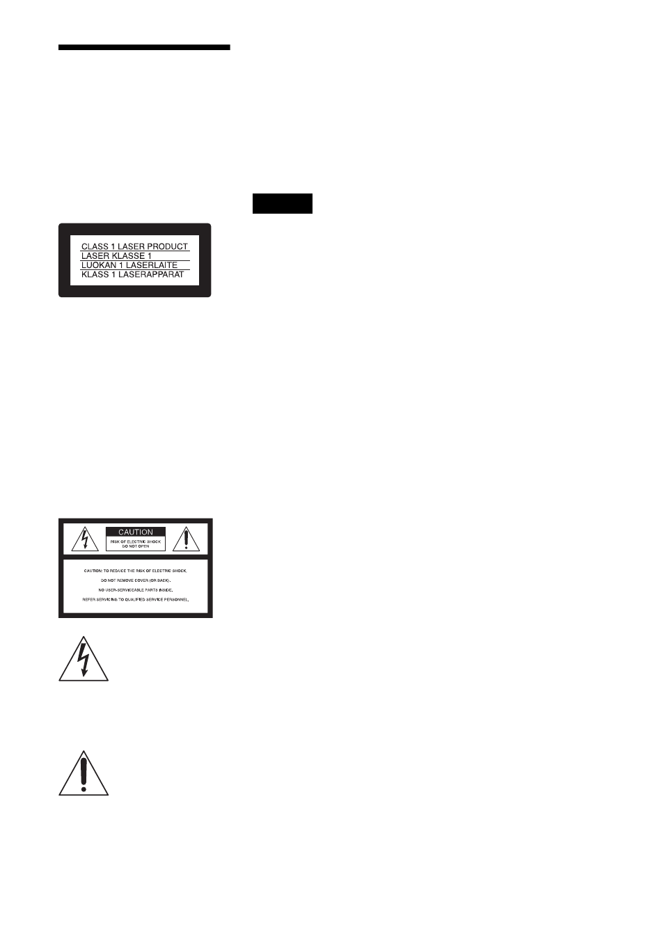 Warning | Sony RDR-VX500 User Manual | Page 2 / 128