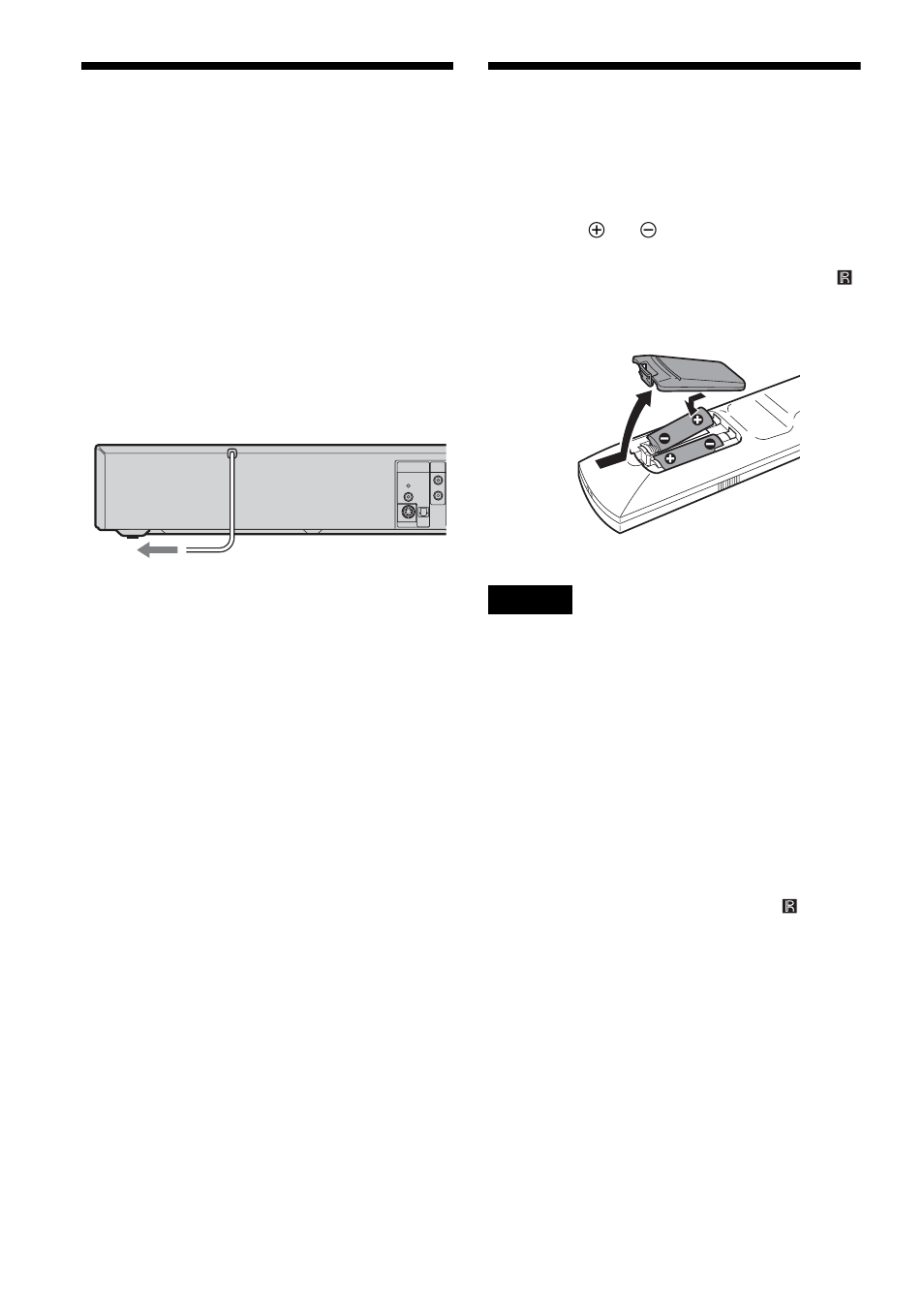 Step 5: connecting the power cord, Step 6: preparing the remote | Sony RDR-VX500 User Manual | Page 26 / 128