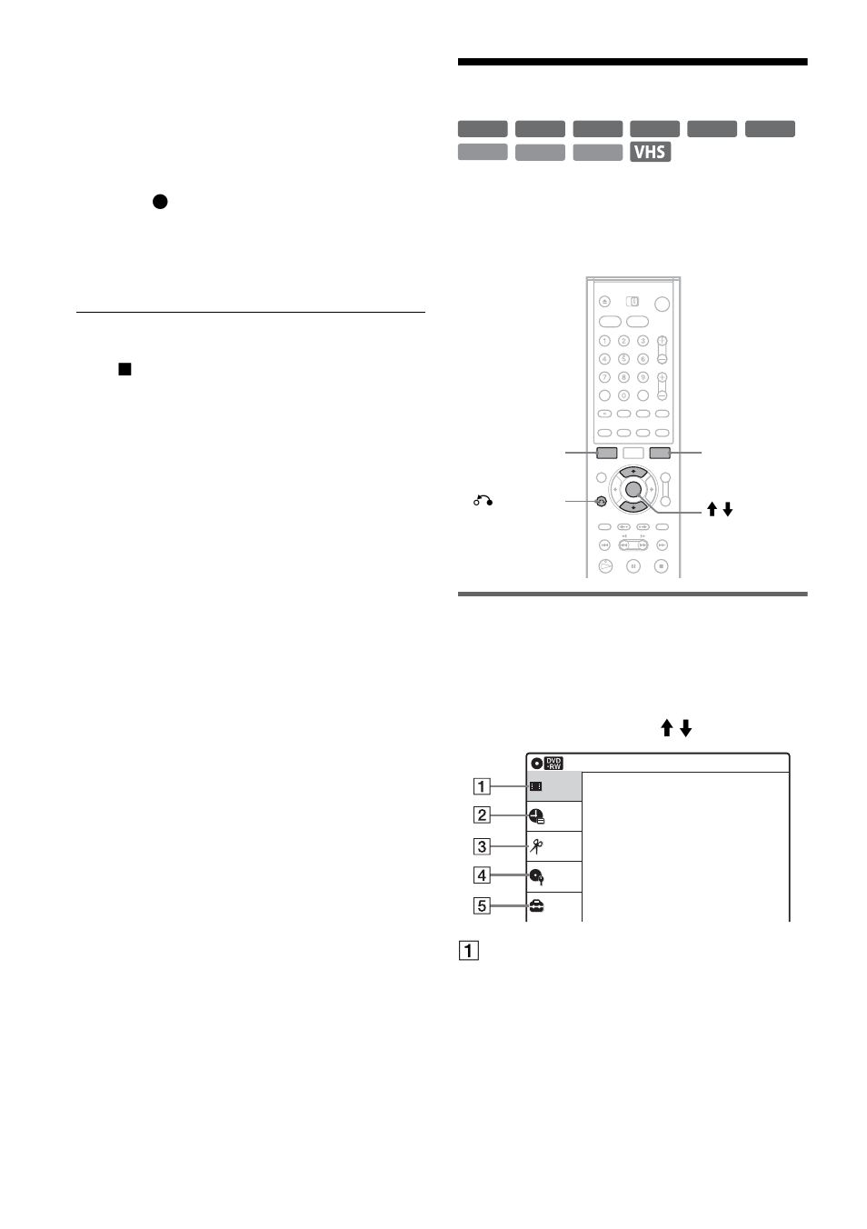 Using the on-screen menus, System menu | Sony RDR-VX500 User Manual | Page 40 / 128