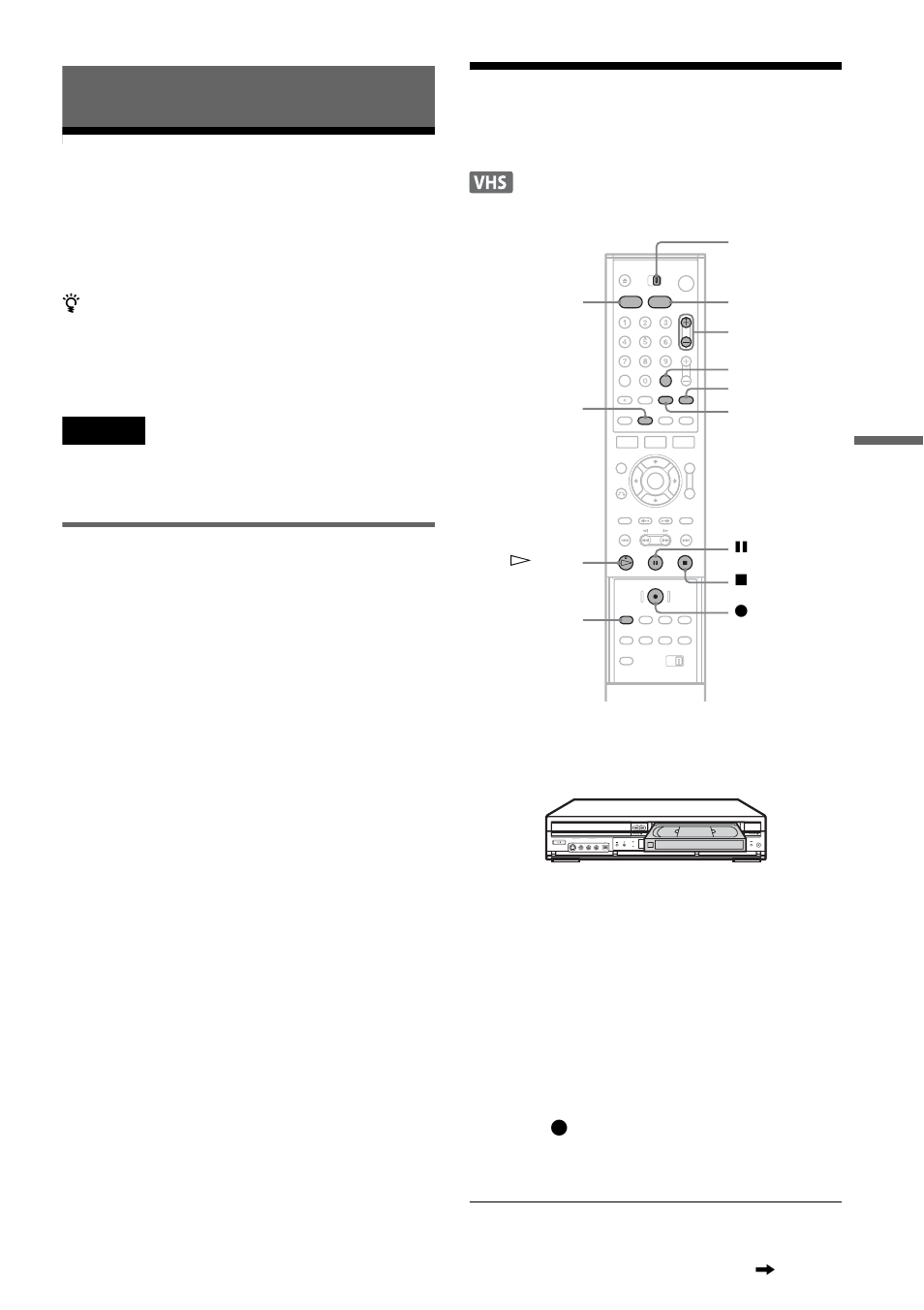 Vcr recording, Before recording, Vcr recording without the timer | Before recording vcr recording without the timer, Vcr recording without the timer 1, Recording a stereo/sap program | Sony RDR-VX500 User Manual | Page 67 / 128