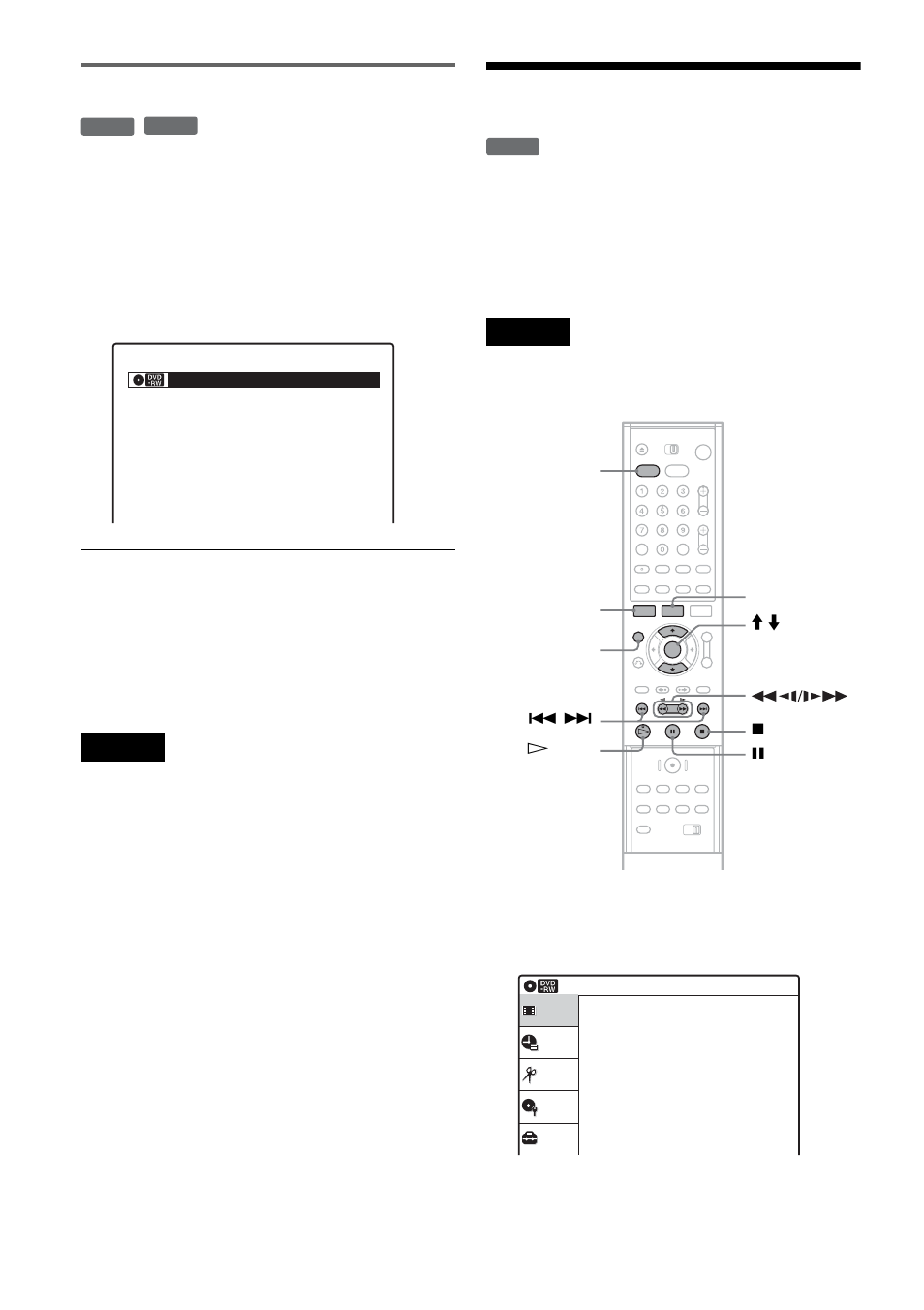 Creating a playlist, Creating chapters manually, Press dvd to control the dvd recorder | Press system menu while the recorder is stopped | Sony RDR-VX500 User Manual | Page 84 / 128