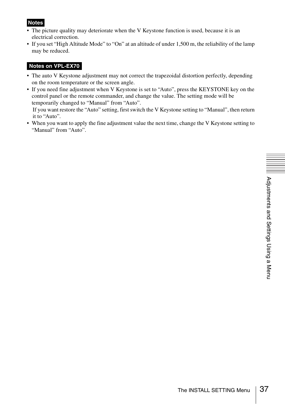 Sony VPL ES7 User Manual | Page 37 / 61