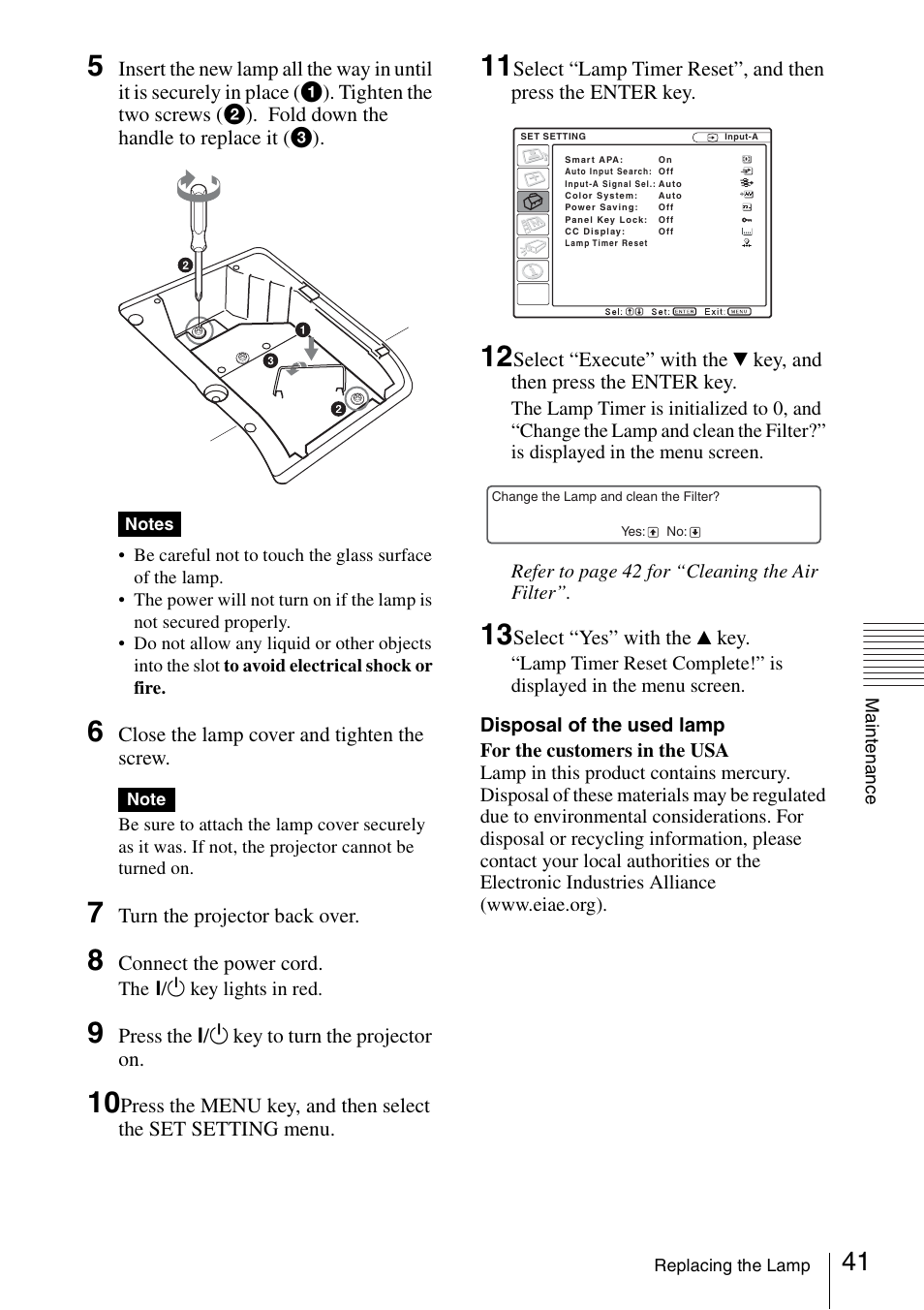 Sony VPL ES7 User Manual | Page 41 / 61