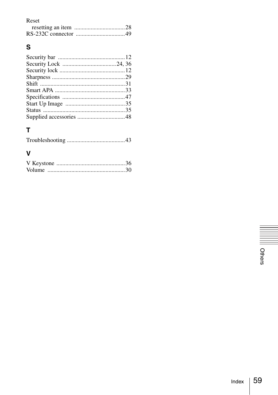 Sony VPL ES7 User Manual | Page 59 / 61