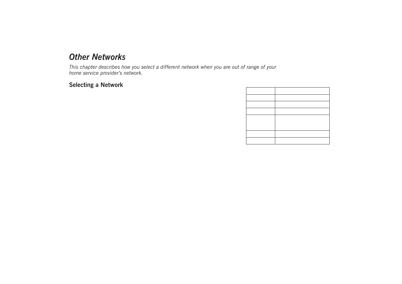 Other networks, Selecting a network | Sony GA628 User Manual | Page 31 / 38