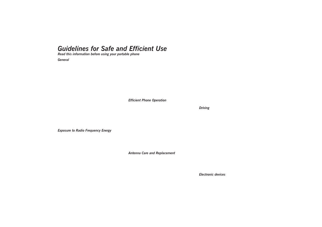 Guidelines for safe and efficient use | Sony GA628 User Manual | Page 4 / 38