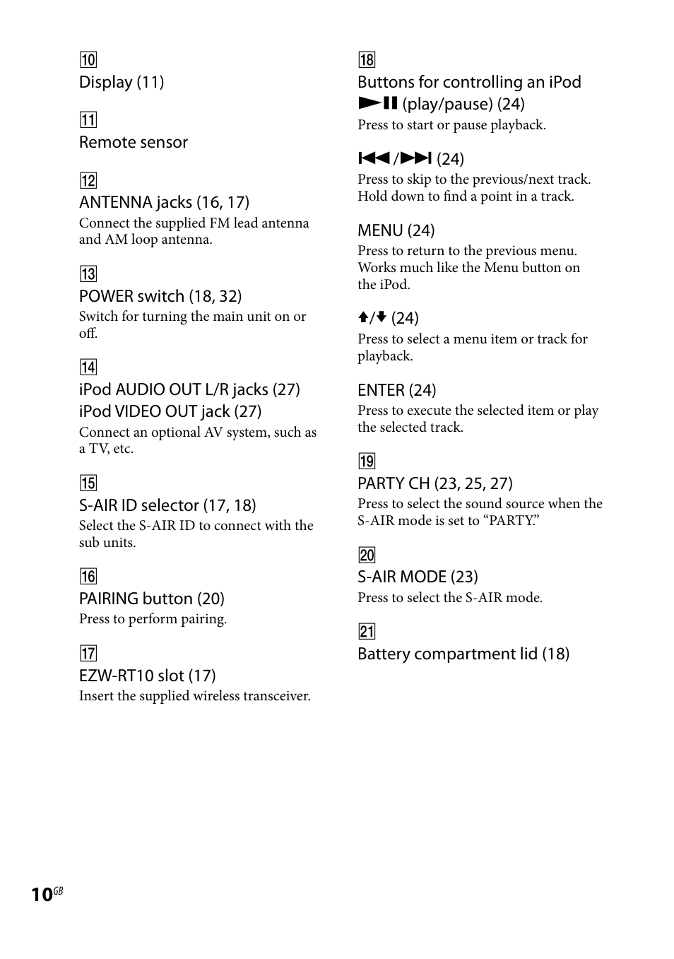 Sony AIR-SA20PK User Manual | Page 10 / 44