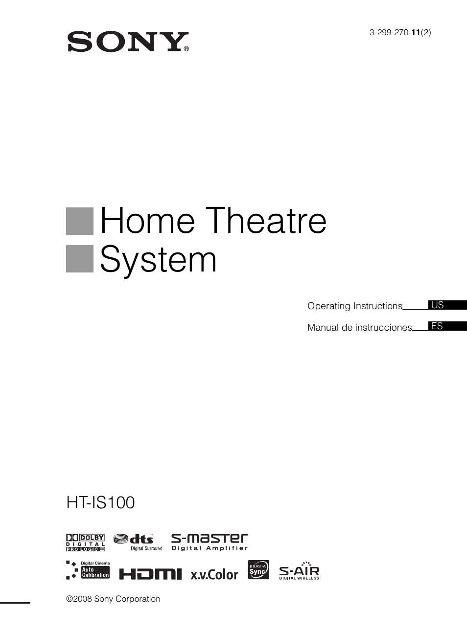 Sony HT-IS100 User Manual | 168 pages