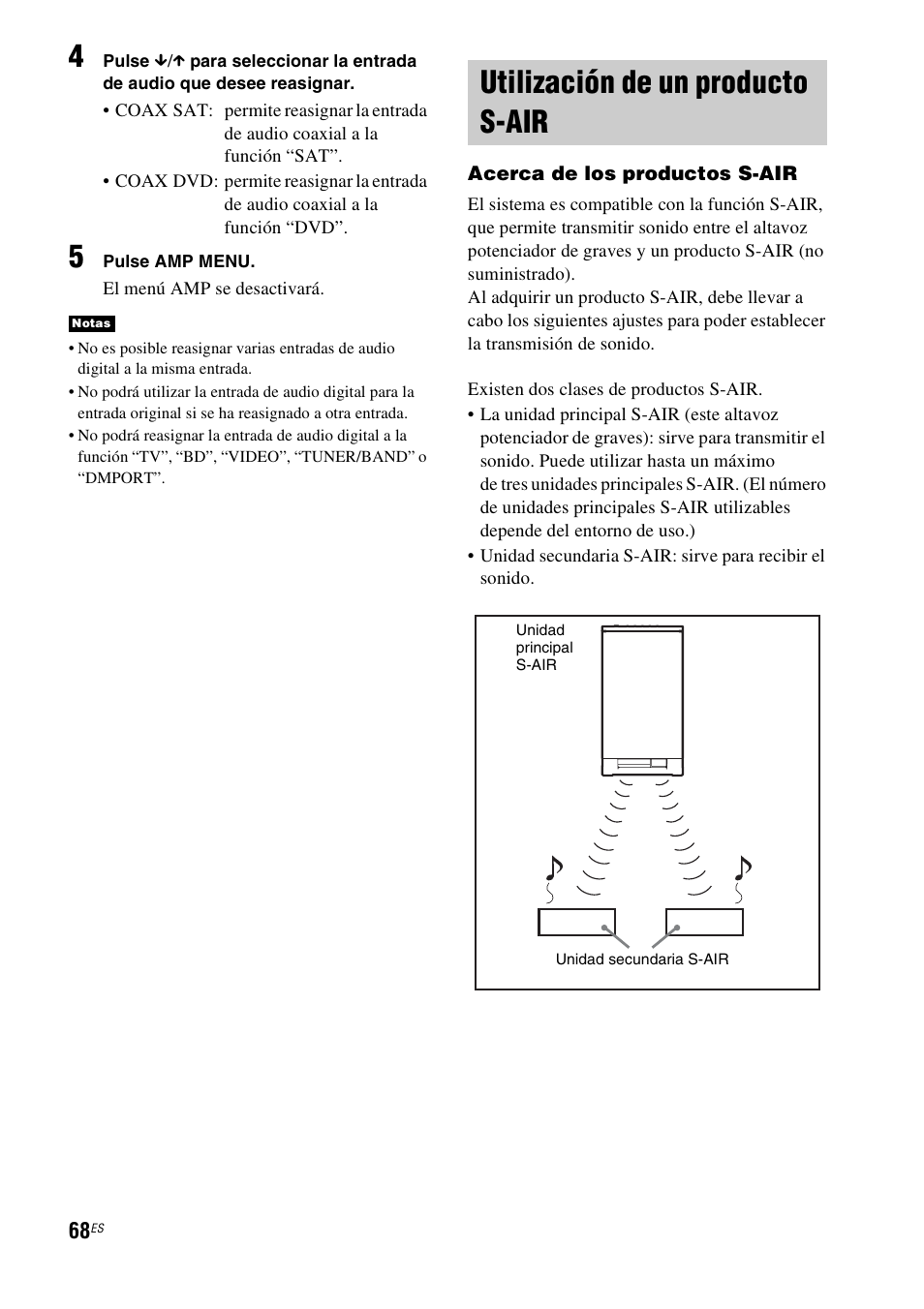 Utilización de un producto s-air | Sony HT-IS100 User Manual | Page 148 / 168