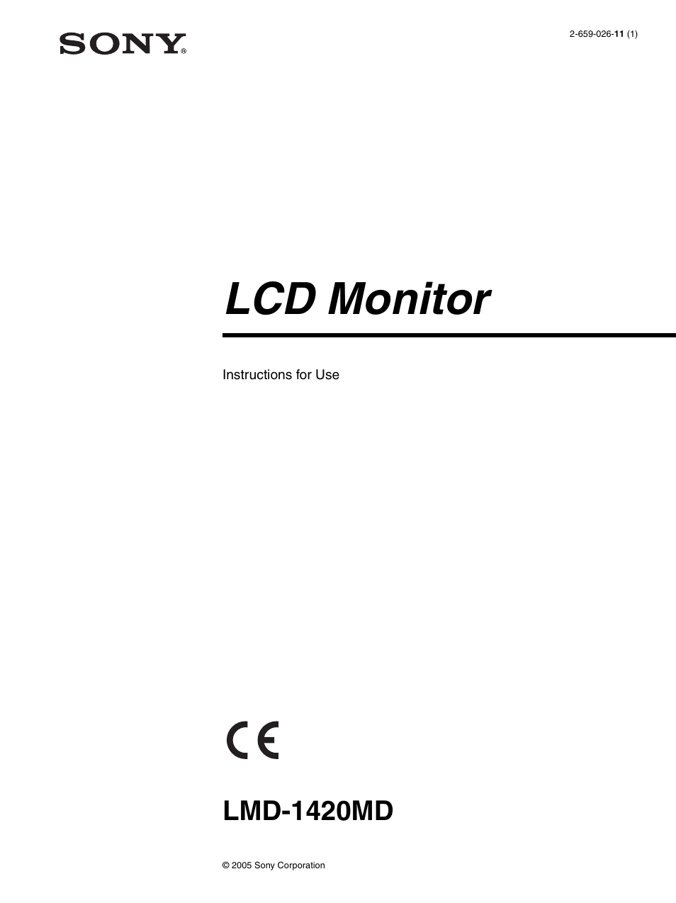 Sony LMD-1420MD User Manual | 23 pages