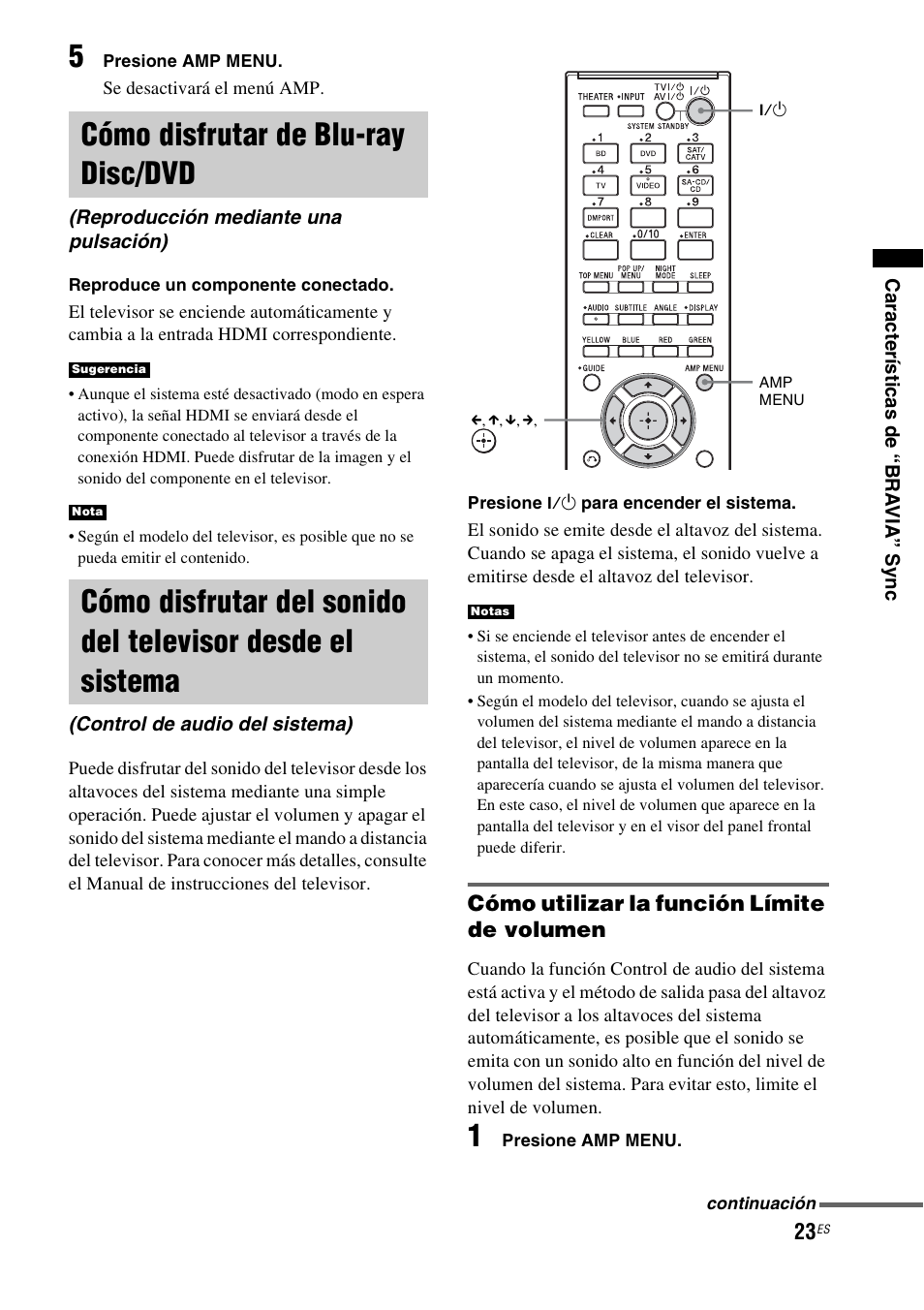 Cómo disfrutar de blu-ray disc/dvd, Reproducción mediante una pulsación), Cómo disfrutar del sonido del televisor | Desde el sistema (control de audio del sistema) | Sony HT-CT150 User Manual | Page 103 / 124