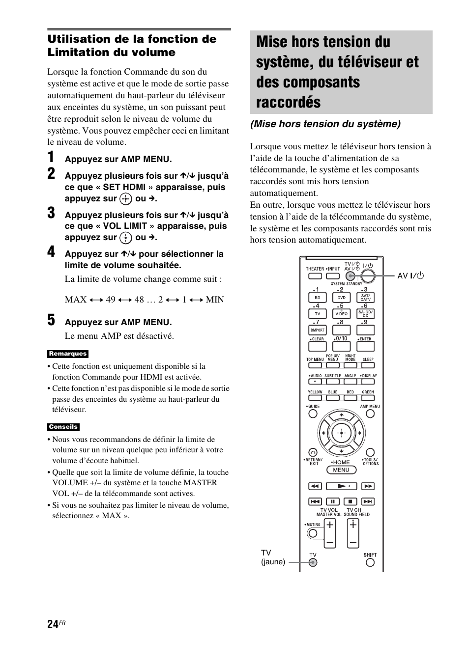 Mise hors tension du système, du | Sony HT-CT150 User Manual | Page 62 / 124