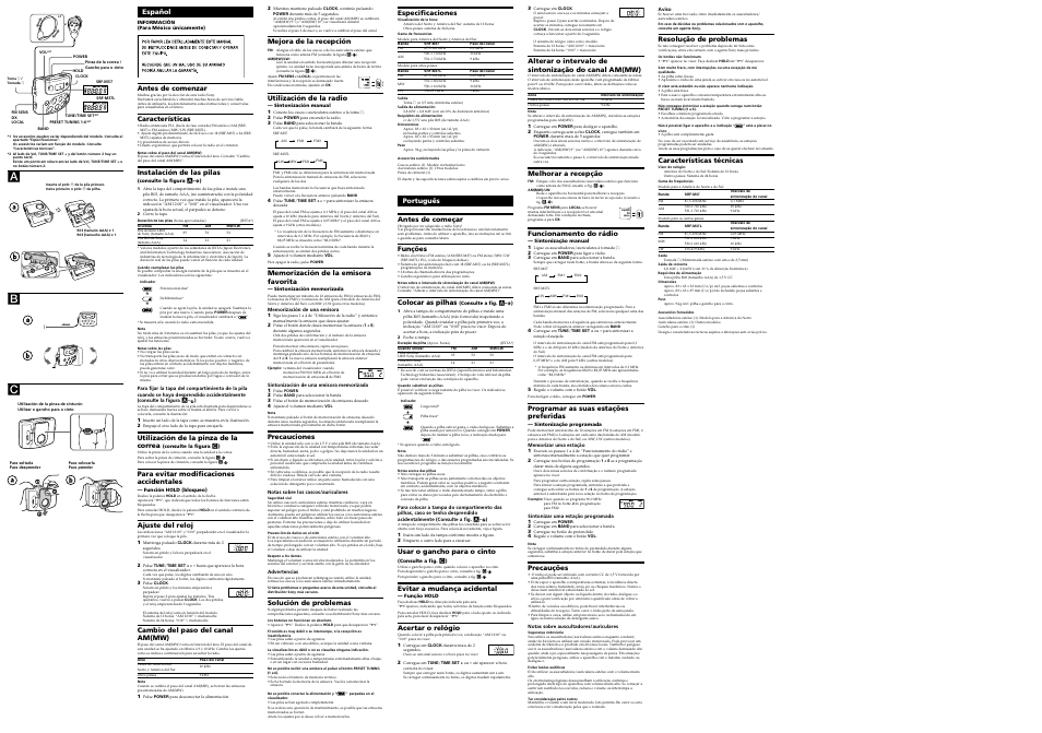 Yyy yy, Ab c | Sony Walkman SRF-M37L User Manual | Page 2 / 2