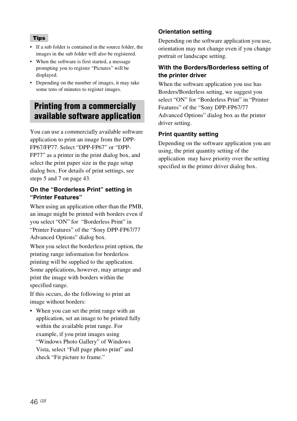 Sony DPP-FP77 User Manual | Page 46 / 72