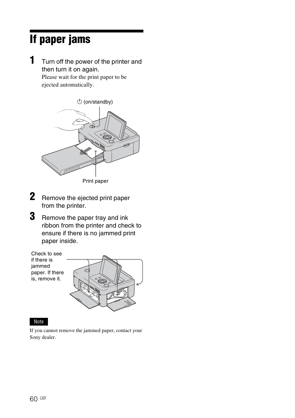 If paper jams | Sony DPP-FP77 User Manual | Page 60 / 72