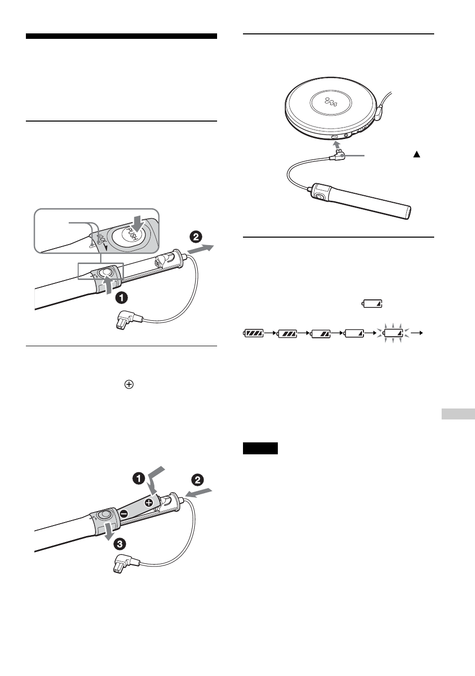 Utilizar pilhas secas | Sony D-NE1 User Manual | Page 107 / 116