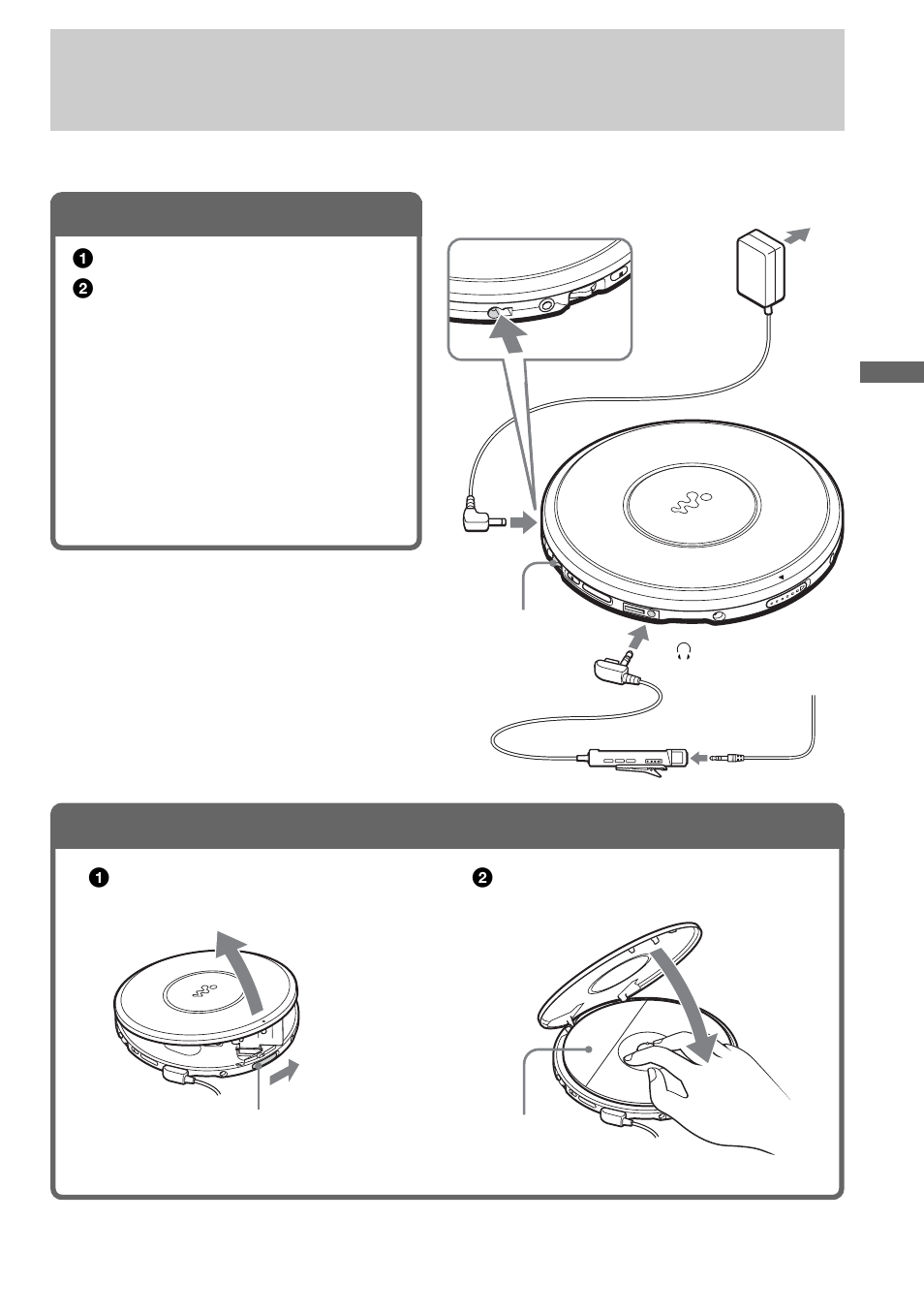 Playing an audio cd or atrac3plus/atrac3/mp3 files, Connect your cd player, Insert a cd | Sony D-NE1 User Manual | Page 13 / 116