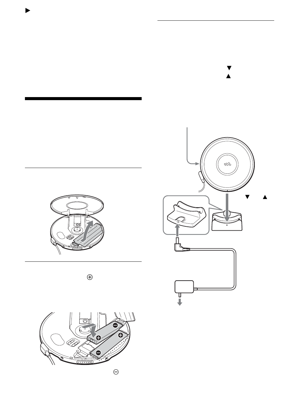 Connecting to a power source, Using the rechargeable batteries | Sony D-NE1 User Manual | Page 28 / 116