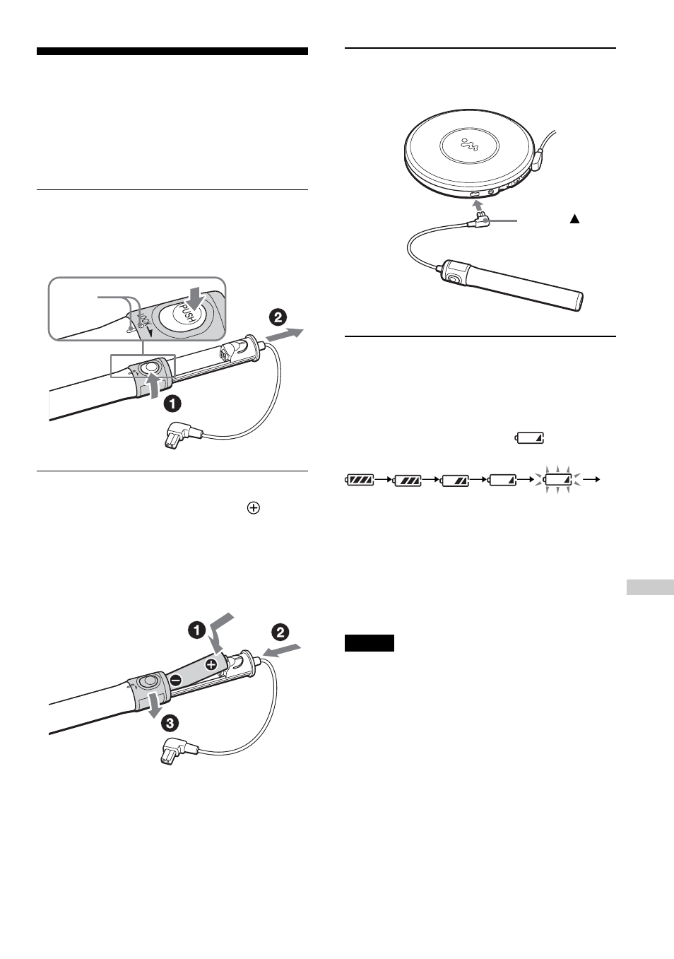 Using the dry batteries | Sony D-NE1 User Manual | Page 31 / 116