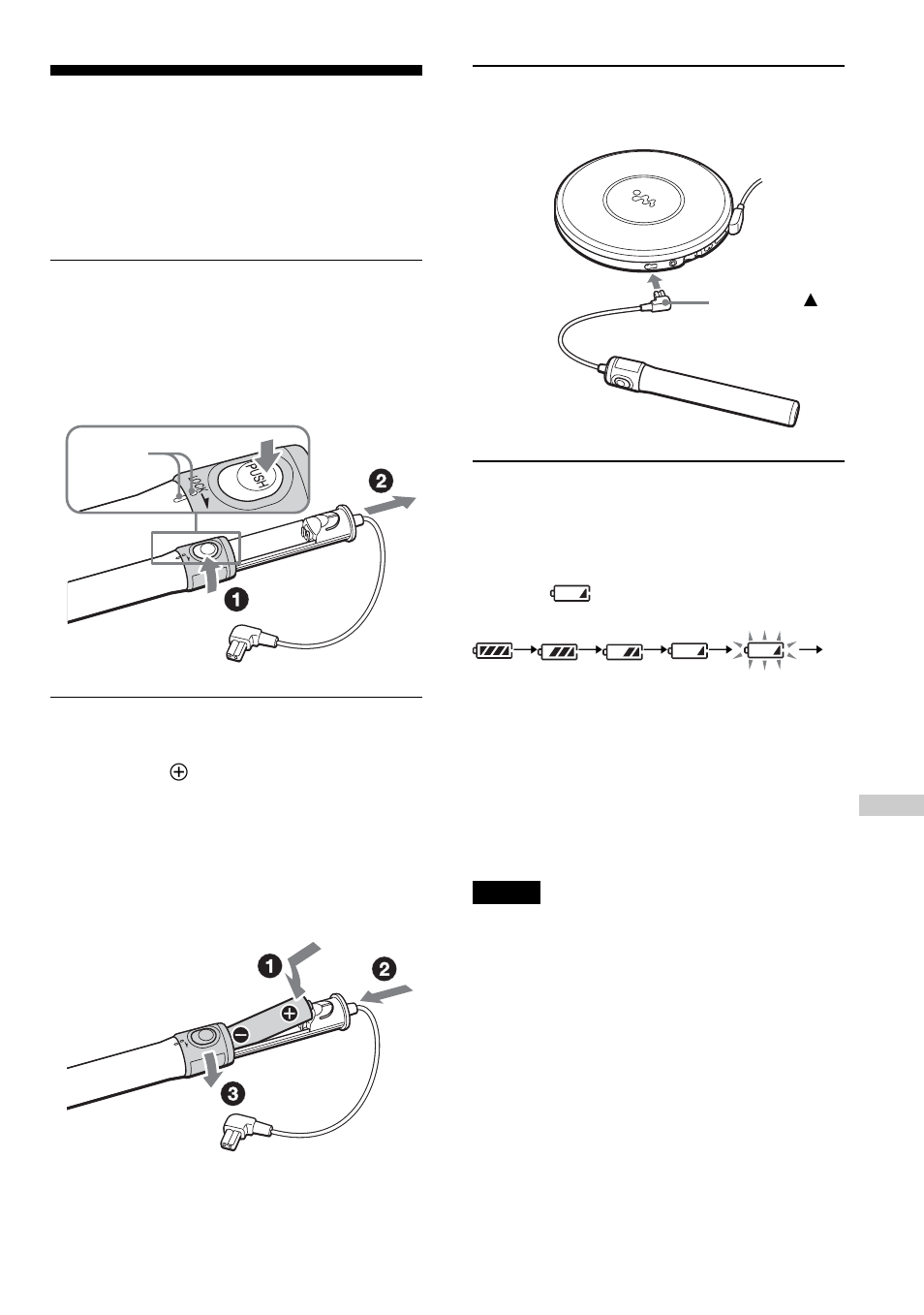 Uso de pilas secas | Sony D-NE1 User Manual | Page 69 / 116