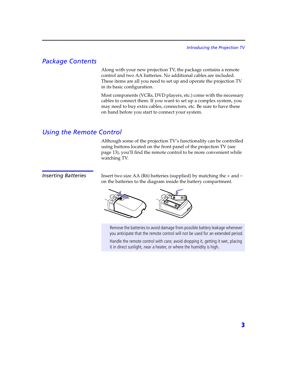 3package contents, Using the remote control | Sony KDP 65XBR2 User Manual | Page 13 / 94