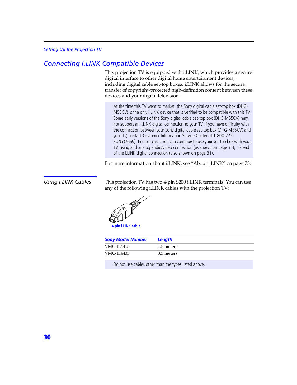 30 connecting i.link compatible devices | Sony KDP 65XBR2 User Manual | Page 40 / 94