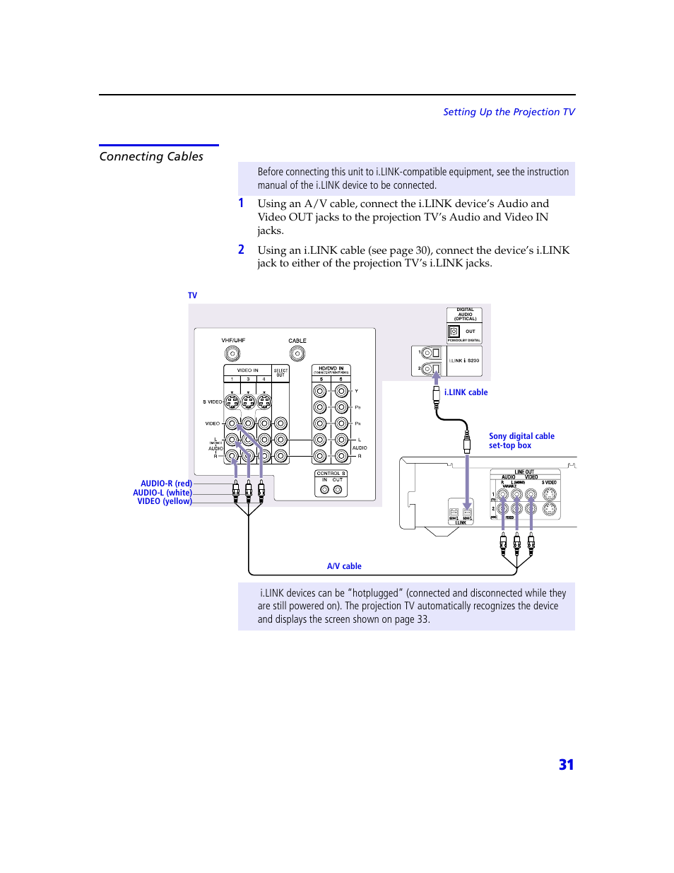 Connecting cables | Sony KDP 65XBR2 User Manual | Page 41 / 94