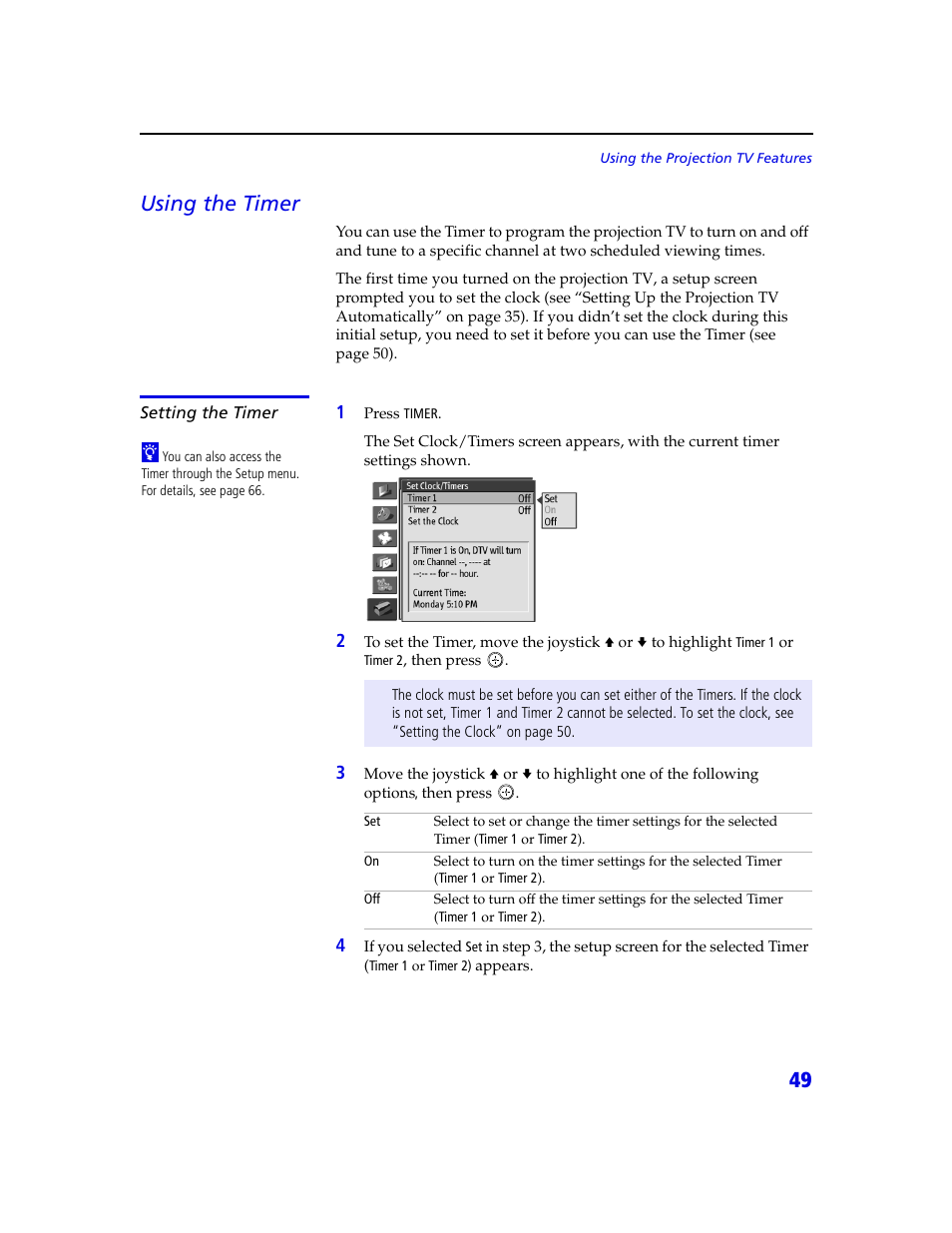 49 using the timer | Sony KDP 65XBR2 User Manual | Page 59 / 94