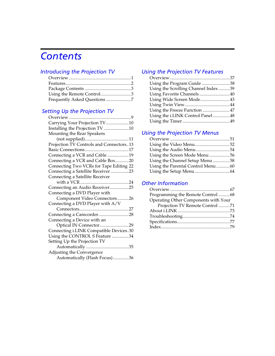 Sony KDP 65XBR2 User Manual | Page 9 / 94