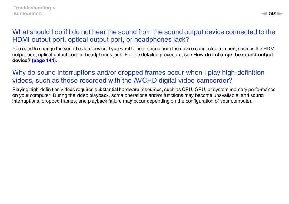 Sony VAIO VPCJ11 User Manual | Page 145 / 152